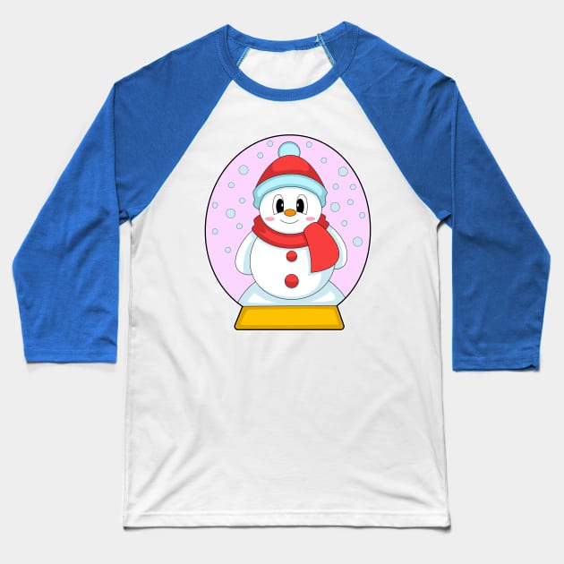 Snowman Christmas Winter time Baseball T-Shirt by Markus Schnabel
